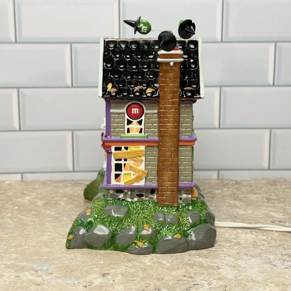 Dept 56 M&Ms Haunted House Tours With Candy Dish Lighted Halloween Working